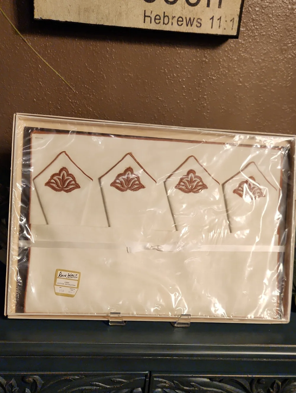 Kate Walt Vintage Linen Placemat And Napkin Set New In Original Box